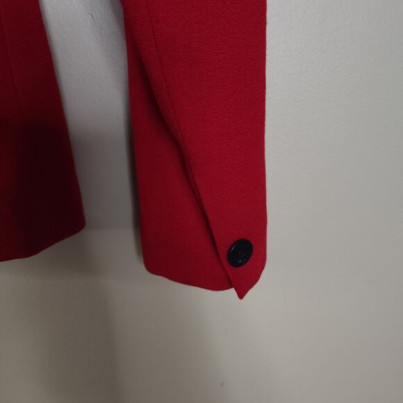 Vintage Gianni One Button Cropped Wool Blazer in Red Size 4 - Picture 5 of 11